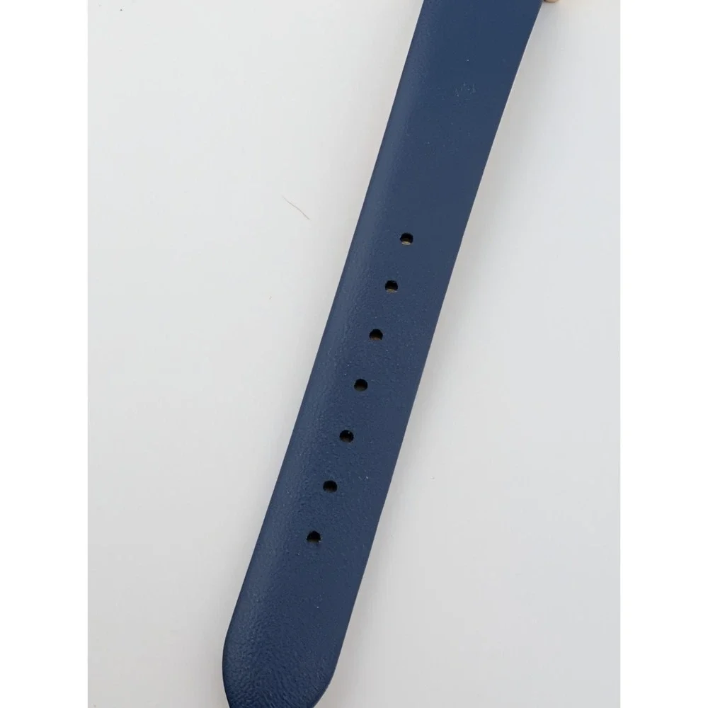 Manhattan by Croton Watch Women 36mm Gold Case‎ Blue Band- New Battery